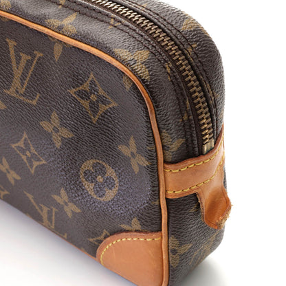 Louis Vuitton Marly Dragonne PM Monogram Clutch Canvas Brown — view 5