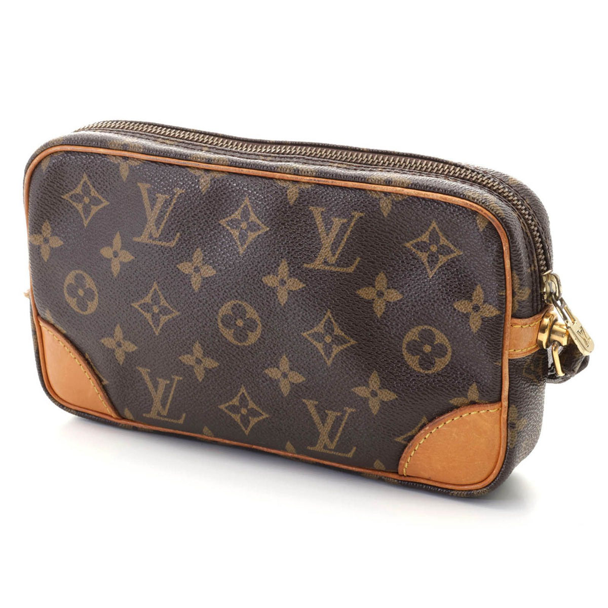 Louis Vuitton Marly Dragonne PM Monogram Clutch Canvas Brown — view 2