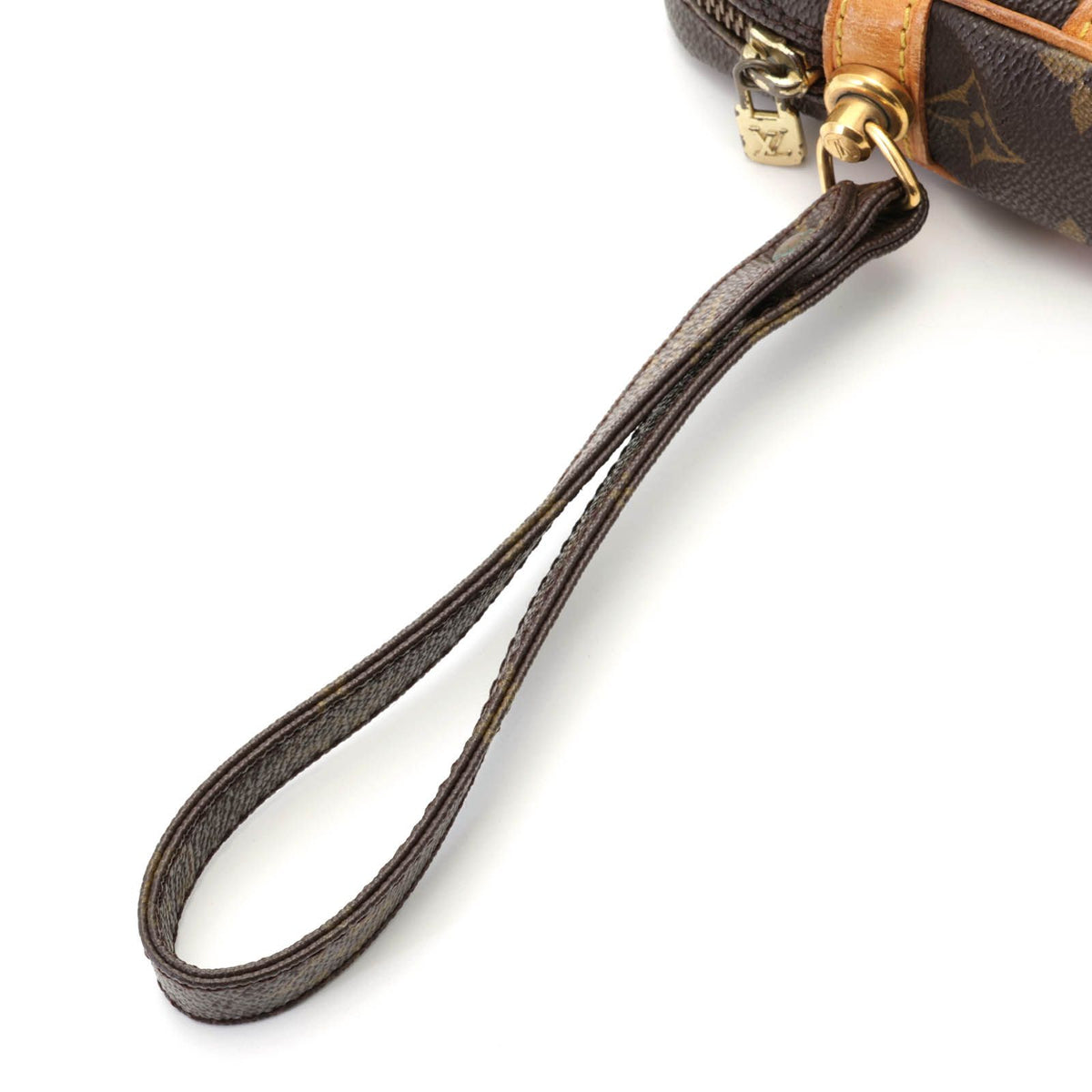 Louis Vuitton Marly Dragonne PM Monogram Clutch Canvas Brown — view 4