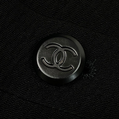 Chanel Knee Length Skirt CC Logo Black Wool 38 — view 7