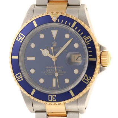 Rolex Submariner Watch 18k Yellow Gold 18k Blue Automatic