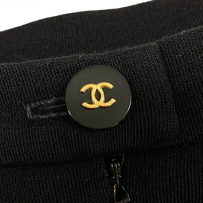 Chanel Skirt CC Logo Knee-Length Black Wool 42 — view 7