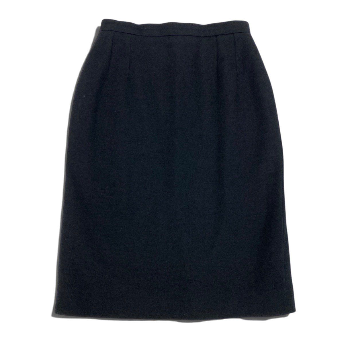 Chanel Skirt CC Logo Knee-Length Black Wool 42 — view 2
