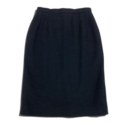 Chanel Skirt CC Logo Knee-Length Black Wool 42 — view 2