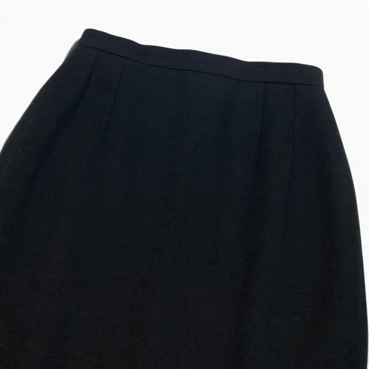 Chanel Skirt CC Logo Knee-Length Black Wool 42 — view 4