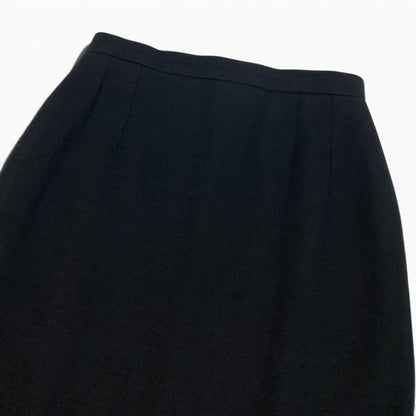 Chanel Skirt CC Logo Knee-Length Black Wool 42 — view 4