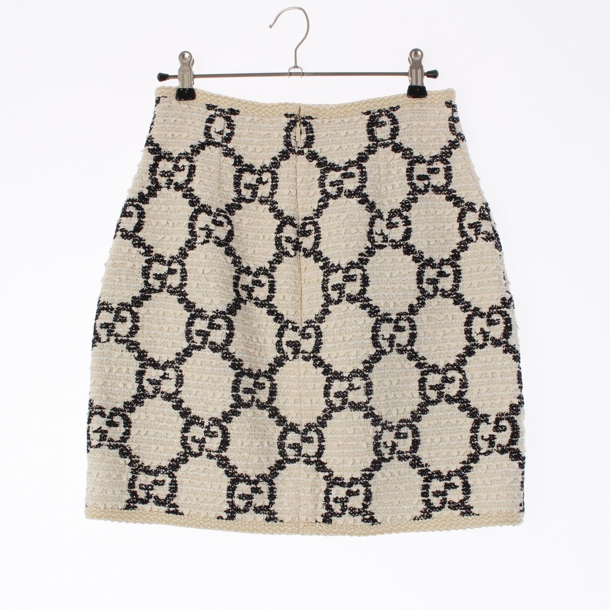 Gucci Tweed GG Jacquard Skirt White Black 36 — view 2