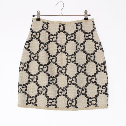 Gucci Tweed GG Jacquard Skirt White Black 36 — view 2