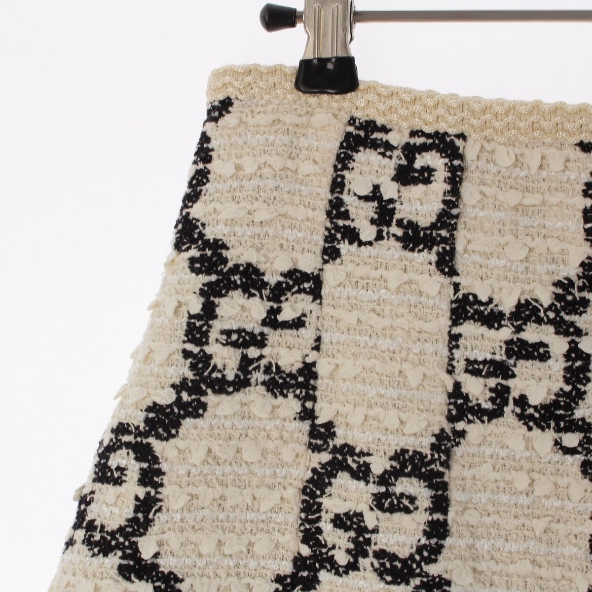 Gucci Tweed GG Jacquard Skirt White Black 36 — view 3