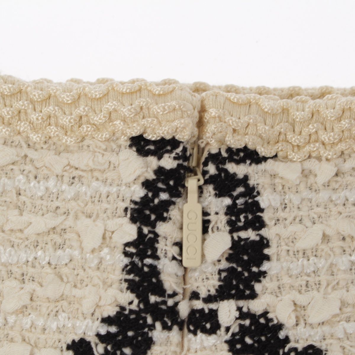 Gucci Tweed GG Jacquard Skirt White Black 36 — view 6