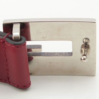 Gucci Leather G Flower Buckle Belt Bordeaux 95 — view 5