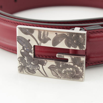 Gucci Leather G Flower Buckle Belt Bordeaux 95 — view 3