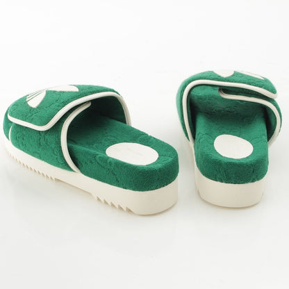 Gucci Adidas GG Cotton Canvas Platform Slides Sandals Green — view 4