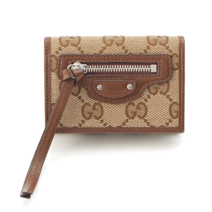Gucci Hacker Neo Classic Wallet the Canvas Leather Trifold Beige