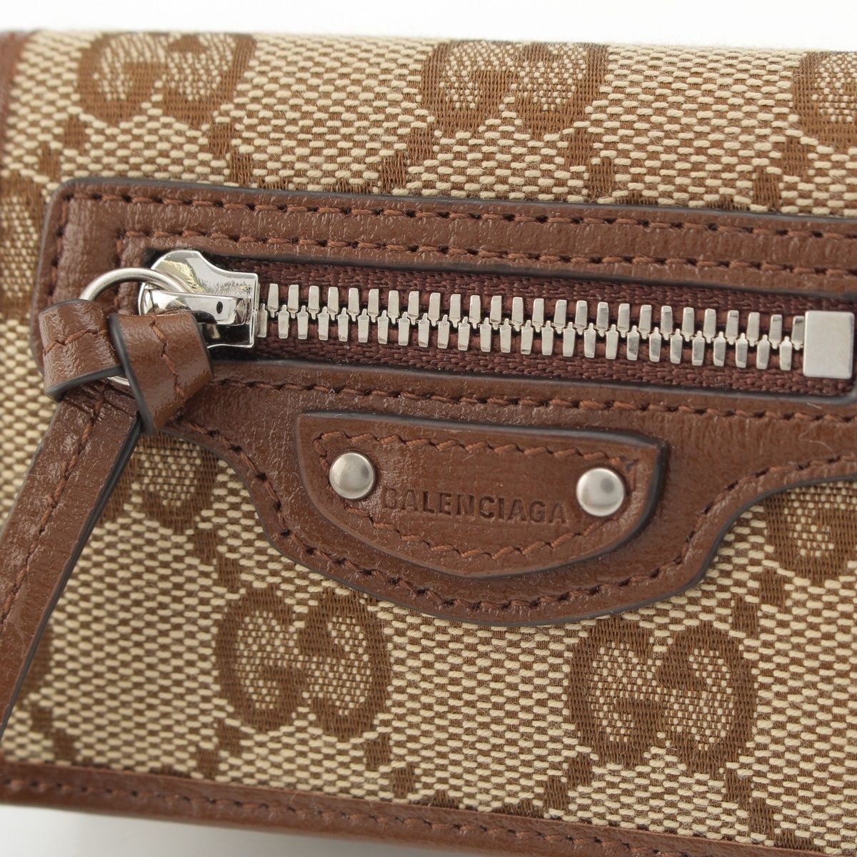 Gucci Hacker Neo Classic Wallet the Canvas Leather Trifold Beige — view 7