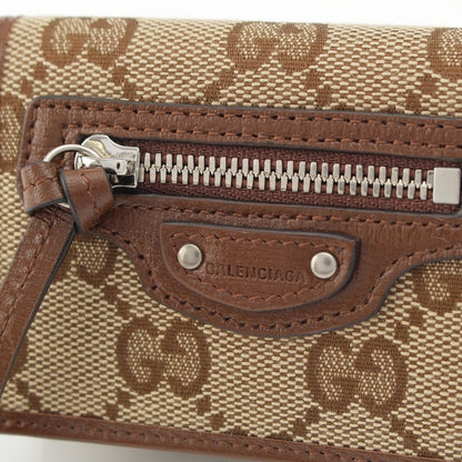 Gucci Hacker Neo Classic Wallet the Canvas Leather Trifold Beige — view 7