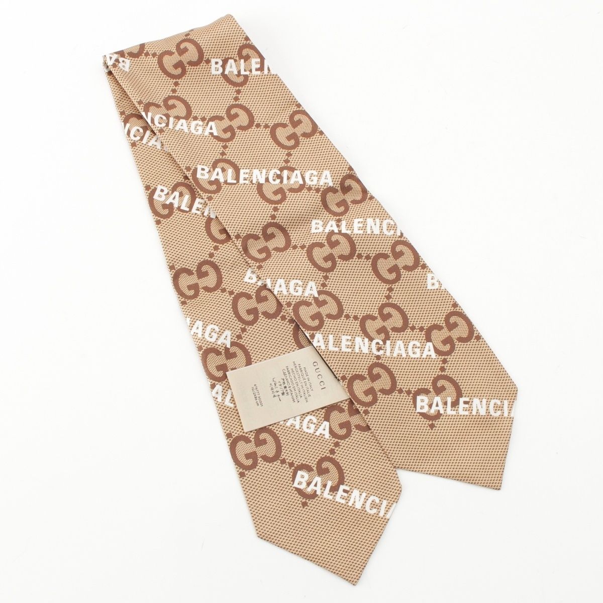 Gucci Silk the Hacker Maxi GG Neck Bow Scarf Beige — view 2