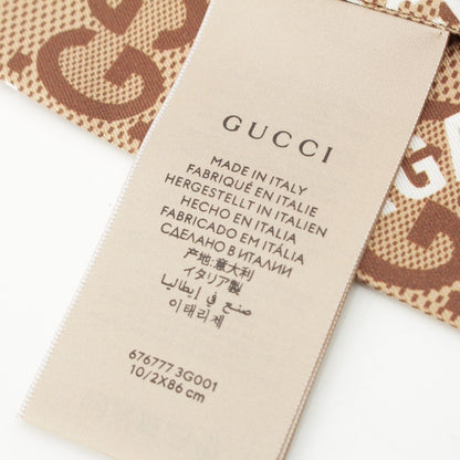 Gucci Silk the Hacker Maxi GG Neck Bow Scarf Beige — view 7