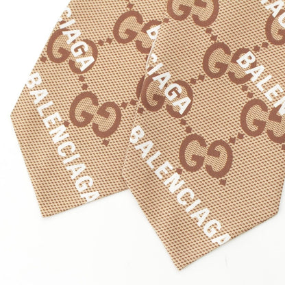Gucci Silk the Hacker Maxi GG Neck Bow Scarf Beige — view 3