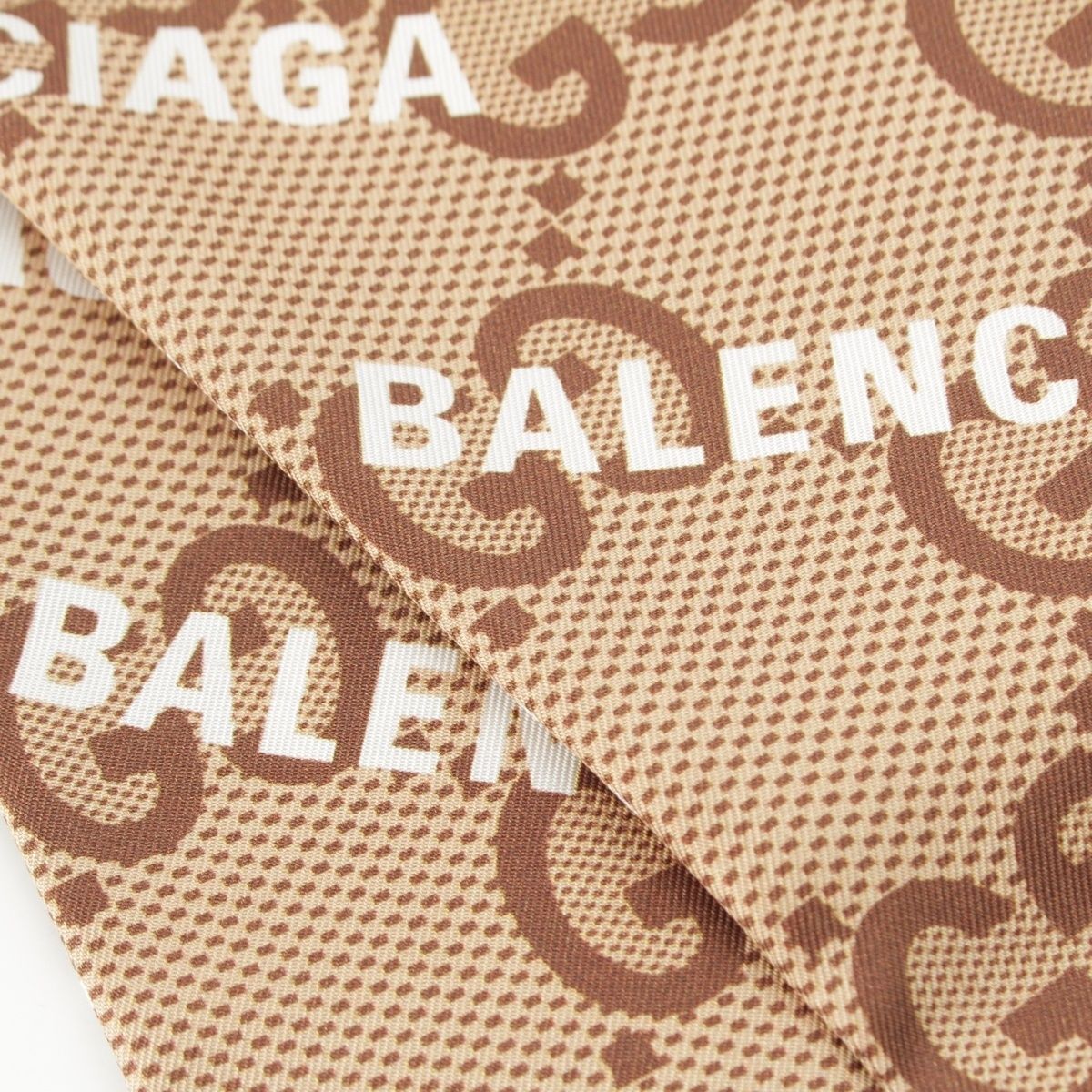 Gucci Silk the Hacker Maxi GG Neck Bow Scarf Beige — view 4