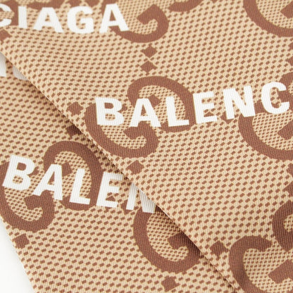 Gucci Silk the Hacker Maxi GG Neck Bow Scarf Beige — view 4