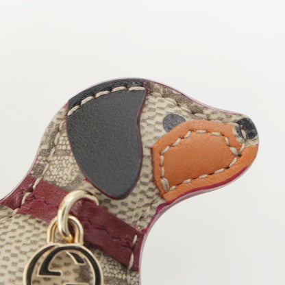Gucci GG Supreme Canvas Dog Shape Charm Key Holder Beige Dark Brown — view 3