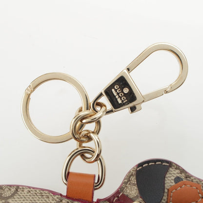 Gucci GG Supreme Canvas Dog Shape Charm Key Holder Beige Dark Brown — view 6