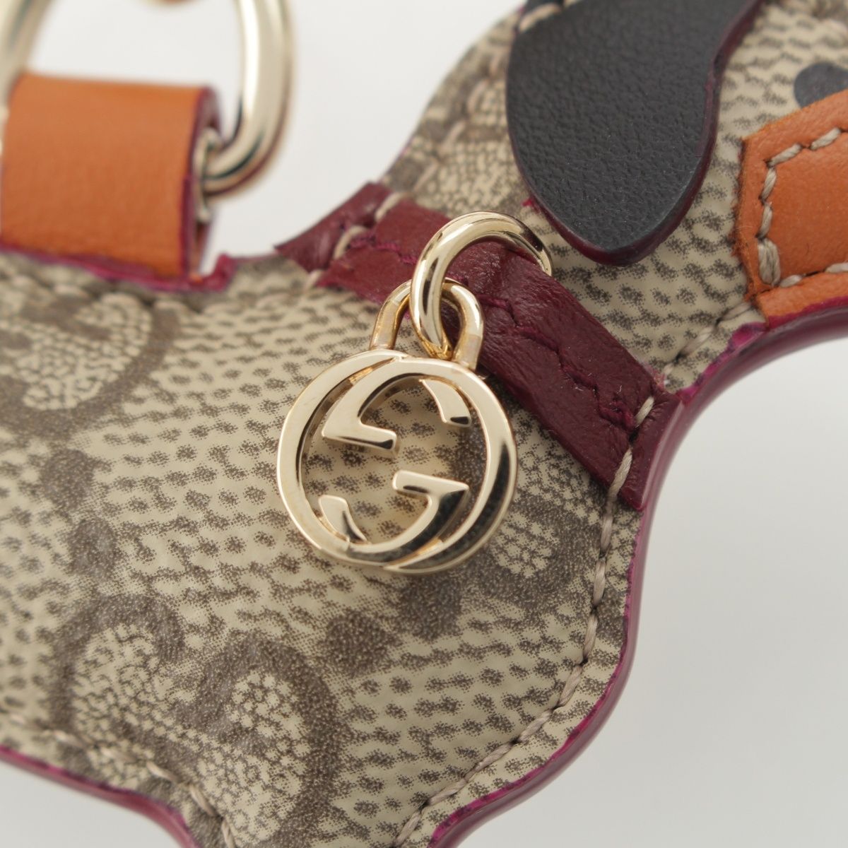 Gucci GG Supreme Canvas Dog Shape Charm Key Holder Beige Dark Brown — view 4