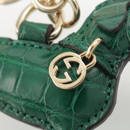 Gucci Leather Dog Shape Charm Key Holder Green — view 4