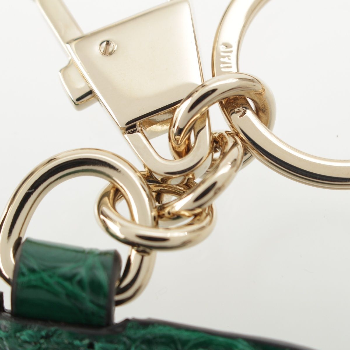 Gucci Leather Dog Shape Charm Key Holder Green — view 7