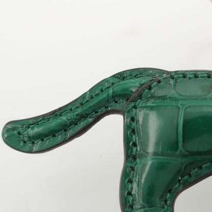 Gucci Leather Dog Shape Charm Key Holder Green — view 5