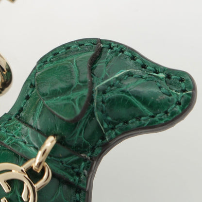 Gucci Leather Dog Shape Charm Key Holder Green — view 3