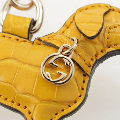 Gucci Leather Dog Shape Charm Key Holder Yellow — view 4