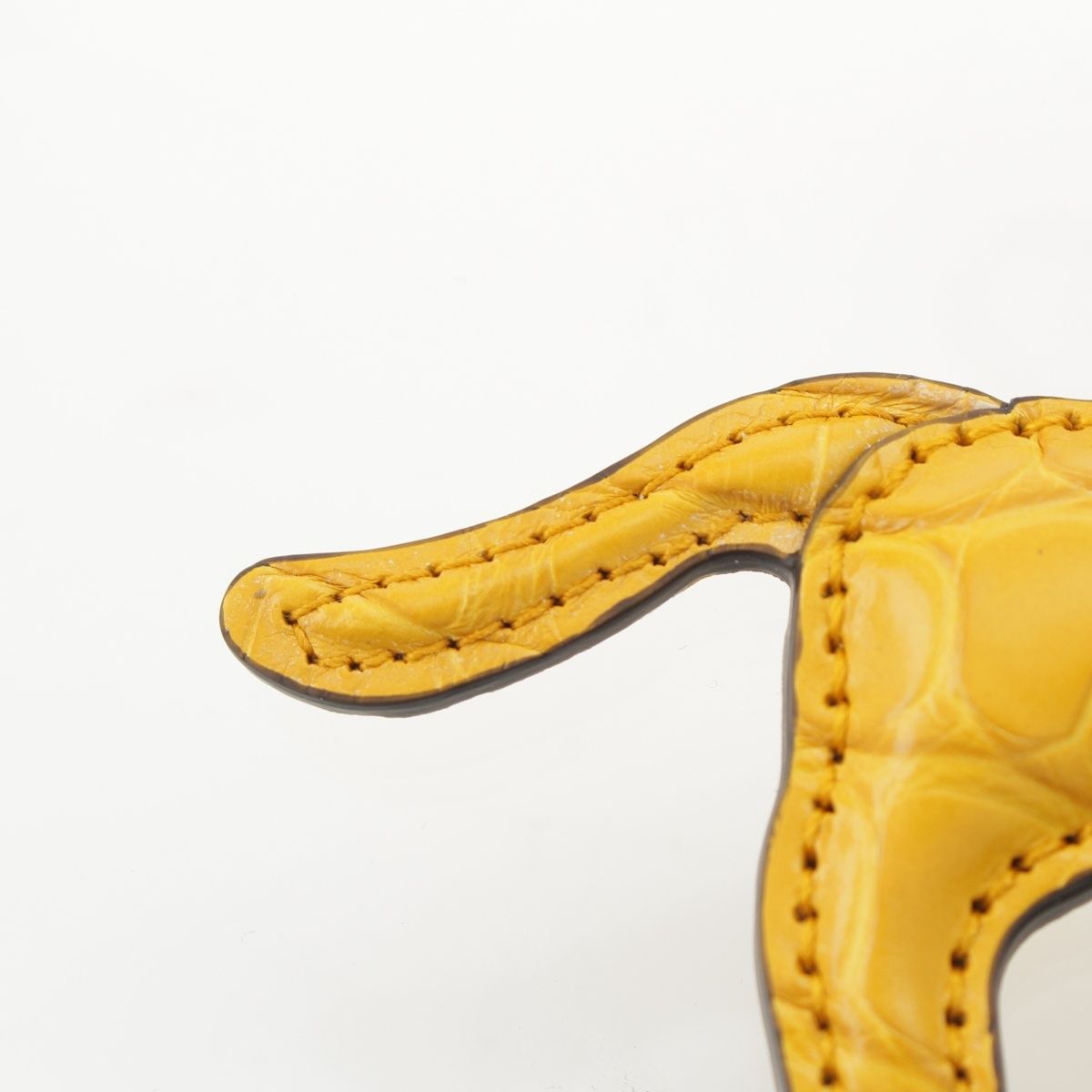 Gucci Leather Dog Shape Charm Key Holder Yellow — view 5