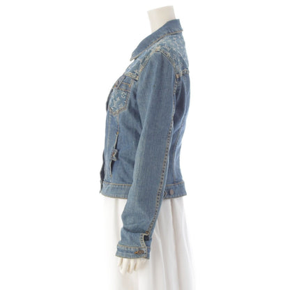 Louis Vuitton Denim Cotton Monogram Button Jacket Indigo 42 — view 3