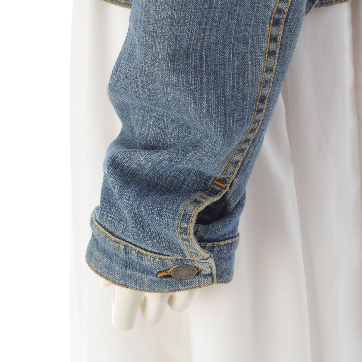 Louis Vuitton Denim Cotton Monogram Button Jacket Indigo 42 — view 7