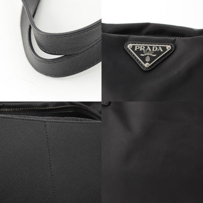 Prada Nylon Leather 2-Way Shoulder Tote Bag Triangle Logo Black — view 8