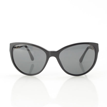Chanel Acetate CC Logo Chain Detail Sunglasses Black Eyewear — view 2