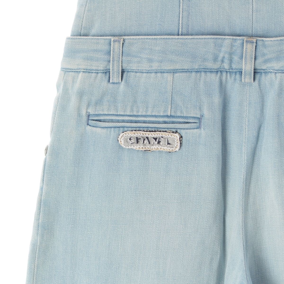 Chanel Logo Highway Baggy Denim Pants Blue 34 — view 5