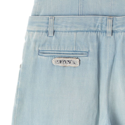 Chanel Logo Highway Baggy Denim Pants Blue 34 — view 5