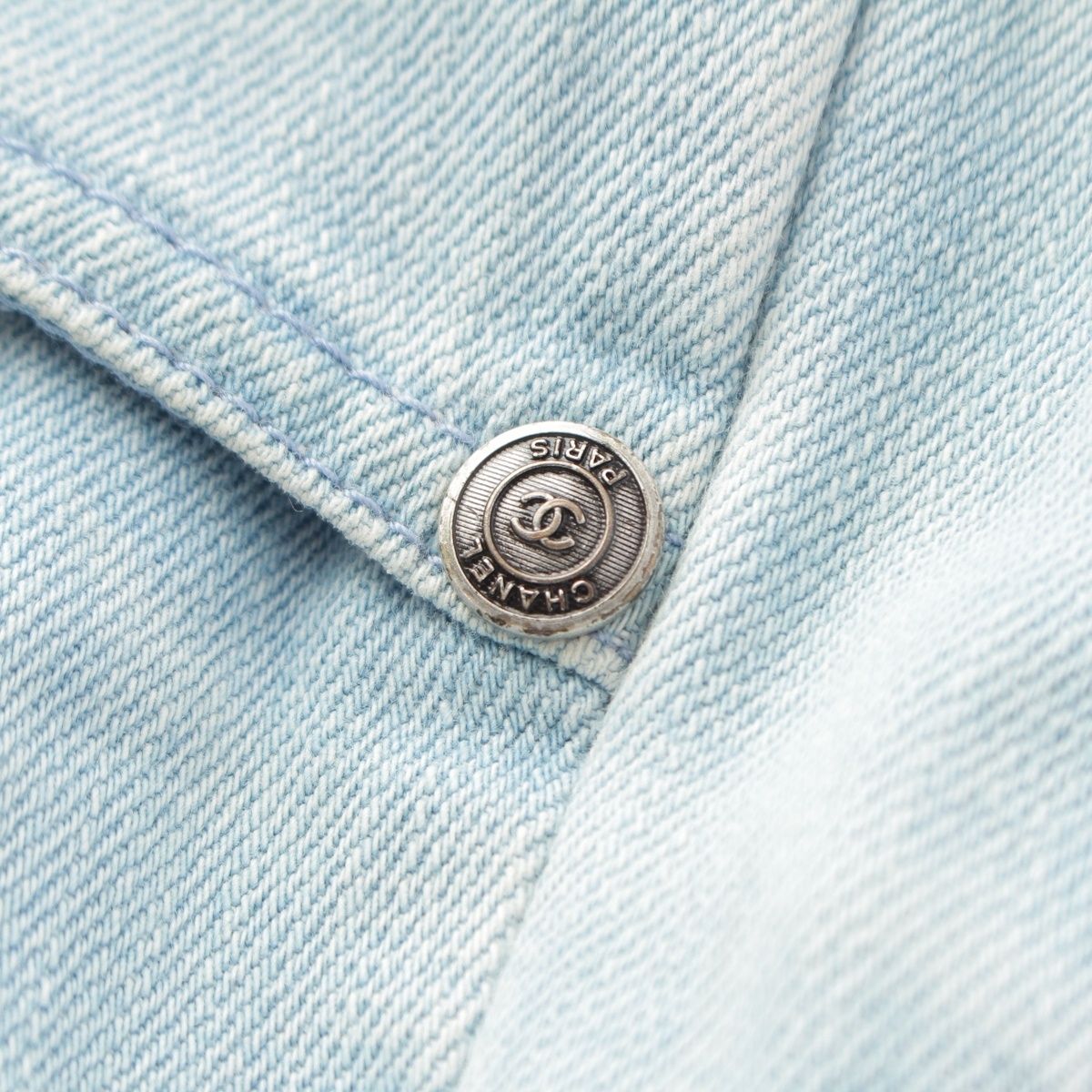Chanel Logo Highway Baggy Denim Pants Blue 34 — view 7