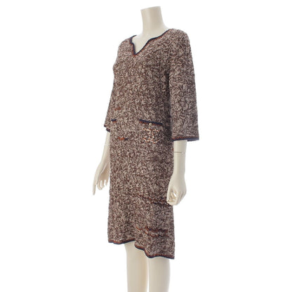 Chanel Knit CC Logo Dress Brown 38 — view 2
