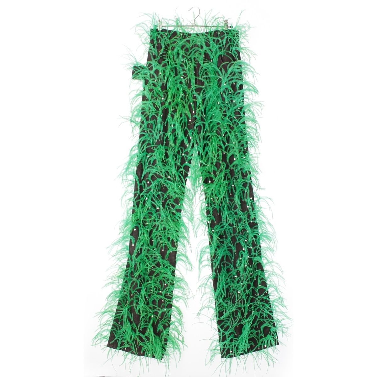 Bottega Veneta Feather Jeans Denim Pants Black Green 36
