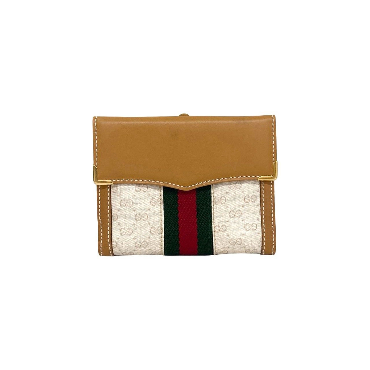 Gucci Vintage Sherry Line Micro GG Leather Bifold Wallet Mini Brown — view 2