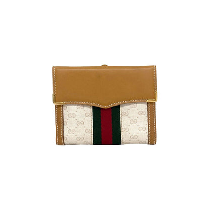 Gucci Vintage Sherry Line Micro GG Leather Bifold Wallet Mini Brown — view 2