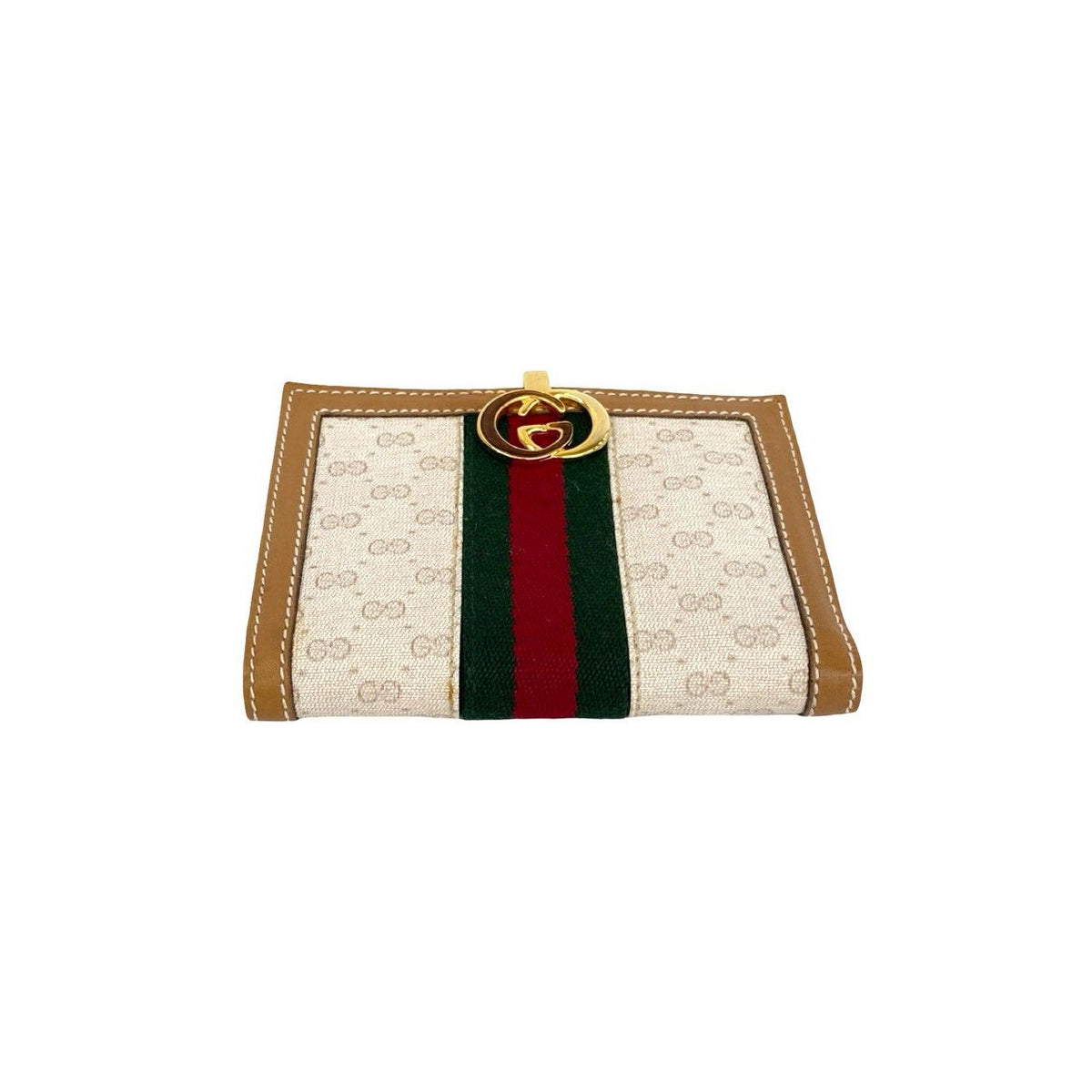 Gucci Vintage Sherry Line Micro GG Leather Bifold Wallet Mini Brown — view 6