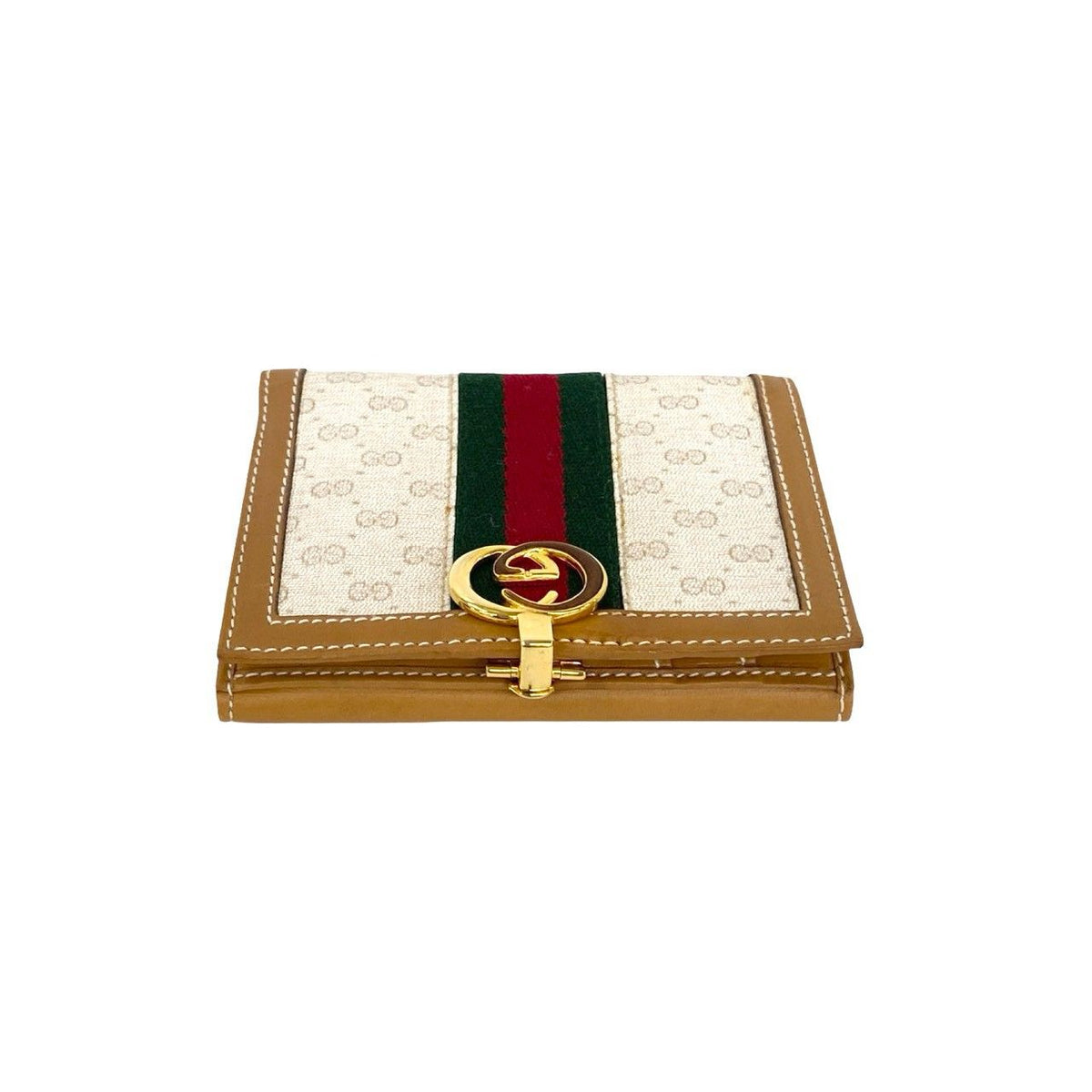 Gucci Vintage Sherry Line Micro GG Leather Bifold Wallet Mini Brown — view 3