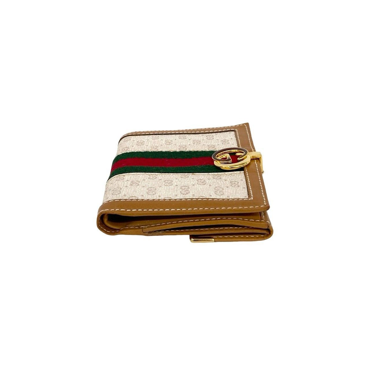 Gucci Vintage Sherry Line Micro GG Leather Bifold Wallet Mini Brown — view 5