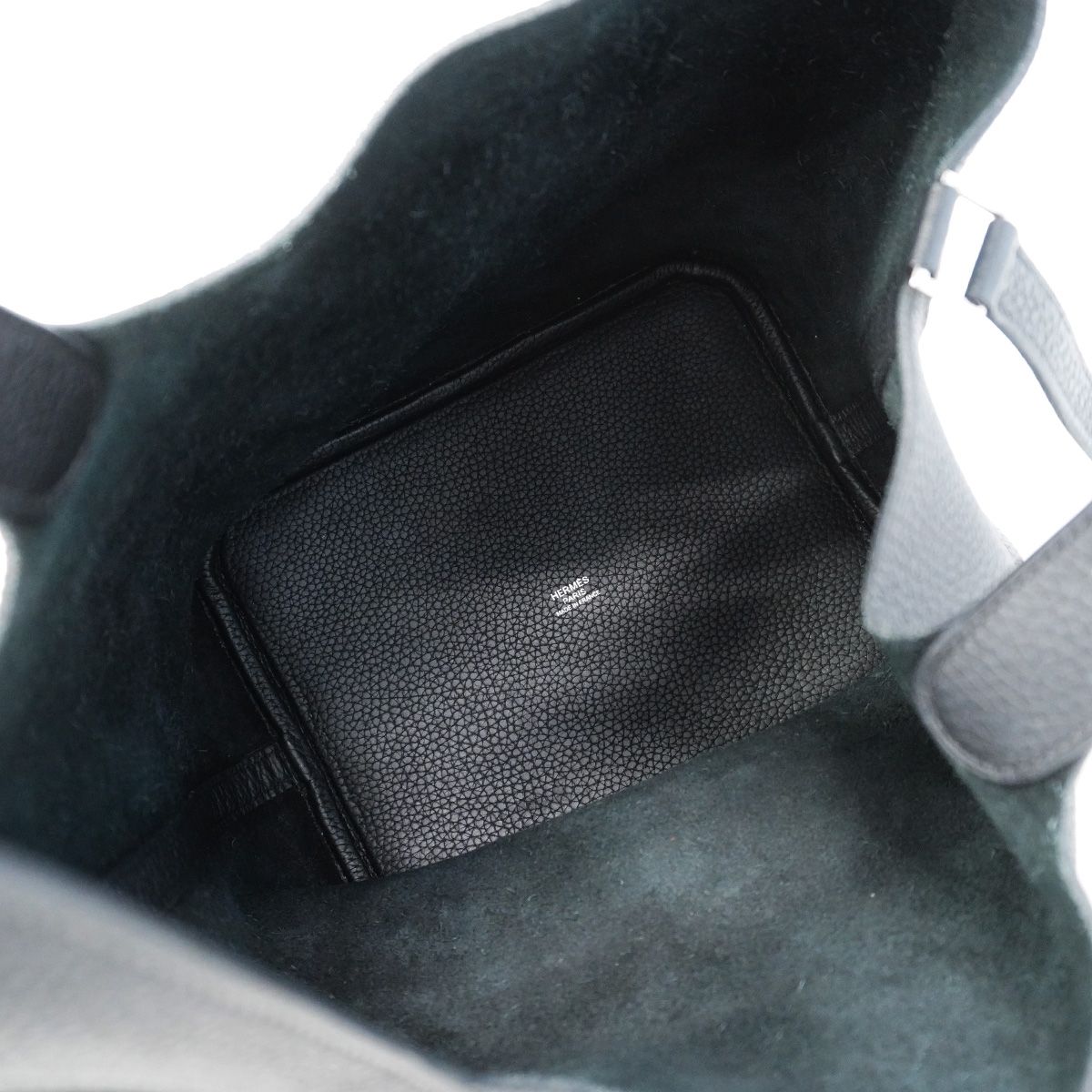 Hermes Handbag Picotin Lock MM Taurillon Clemence Black Silver — view 4