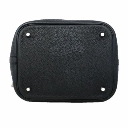 Hermes Handbag Picotin Lock MM Taurillon Clemence Black Silver — view 3